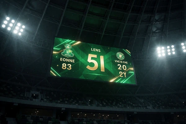 Modernes Stadion-Scoreboard mit Live-Match-Statistiken und gr&uuml;nen Neon-Quoten bei WildRobin Casino
